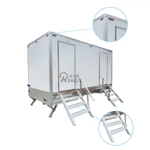 Offre Spéciale Portable en acier et panneau sandwich Mobile toilette remorque salle de bain pour la fête de mariage de plage en plein air