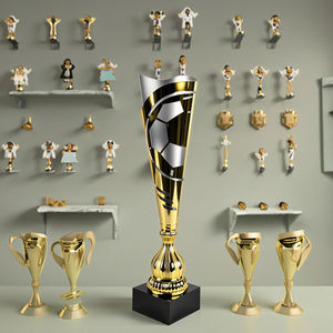 Сияющий, оптовая продажа, Золотой Серебряный спортивный трофей, футбольный дизайн, вдохновленный дизайном для празднования чемпионата, футбольных выставок, подарков - Product Image 5