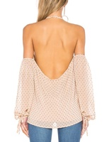 Nouvelle arrivée été Sexy Top femmes Sexy chaud en mousseline de soie Transparent imprimé Blouse
