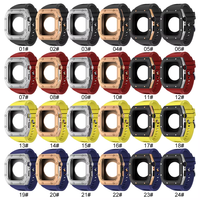 Cadre de boîtier de montre en acier inoxydable avec boucle à ardillon intégrée Trendybay, bracelet de montre en silicone respirant pour Apple 44 mm 45 mm
