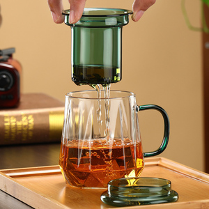 <span class=keywords><strong>Mug</strong></span> <span class=keywords><strong>à</strong></span> café moderne en verre borosilicate résistant aux chocs thermiques avec infuseur <span class=keywords><strong>à</strong></span> thé intégré, écologique, option multicolore - Product Image 3