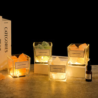 Ensemble diffuseur d'arômes en verre cristal et pierre, avec huiles essentielles, écologique et durable, sans flamme, coffret cadeau parfumé pour la maison - Vente en gros