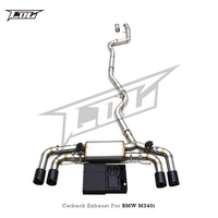 Échappement arrière Boska Custom Valvetronic avec télécommande sans fil pour M340i/M440i B58 3.0T G20/G22/G26 2019-2026, en acier inoxydable poli de 1,5 mm