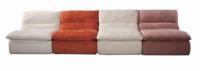 Canapé individuel capitonné avec dossier en tissu et rembourrage en mousse pour appartement et salon