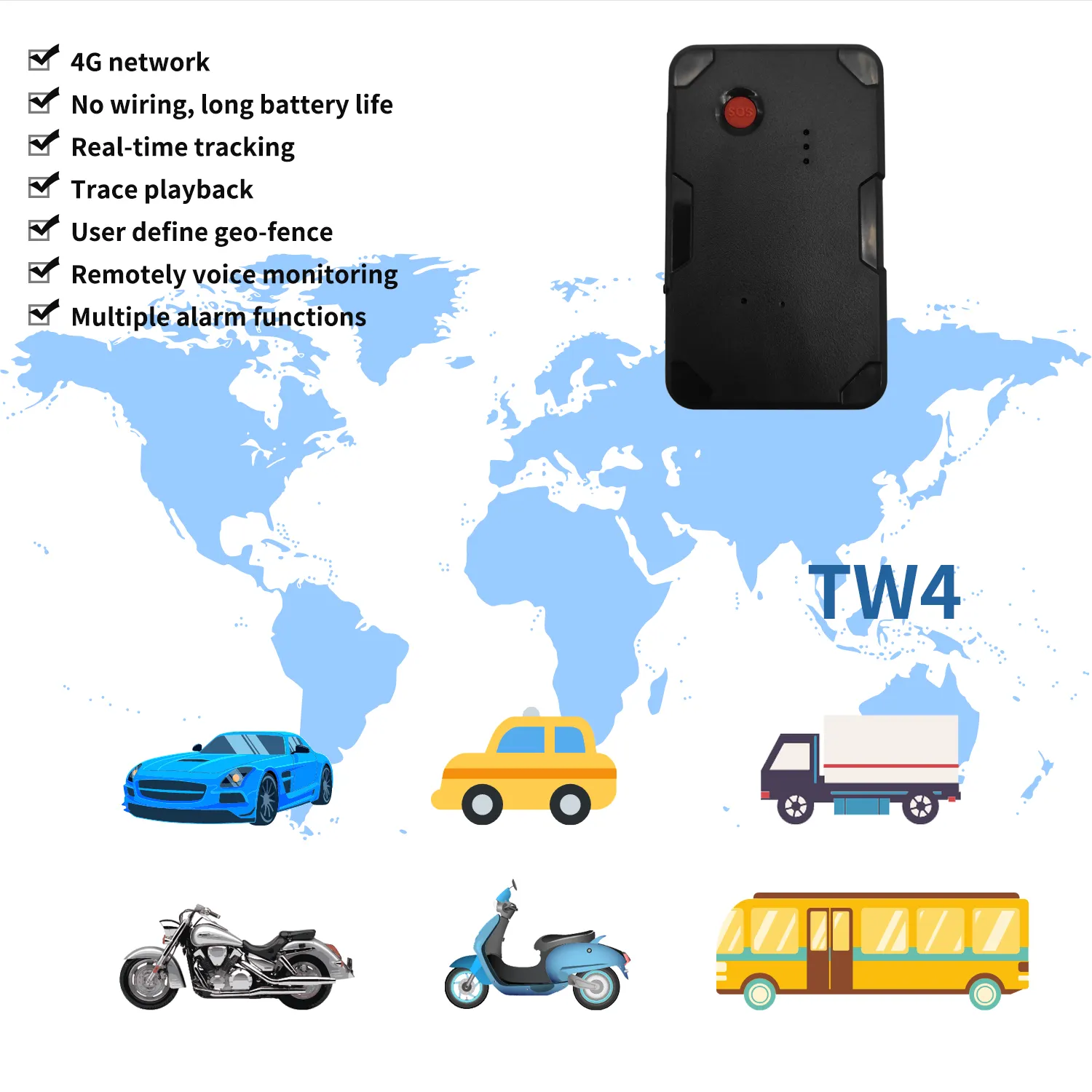 מיני GPS GSM רכב tracker עם sos קול ניטור GPS Tracker עבור מכונית אופנוע GT06