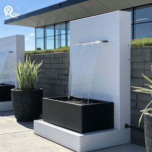 Fontaine murale extérieure moderne lumineuse en acier inoxydable 304 pour jardin, cascade décorative pour piscine, ornements WATER CROWN - Product Image 2