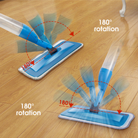 Masthome 2-en-1 : Balai serpillère magique en microfibre avec pulvérisateur, nettoyeur de vitres télescopique et raclette