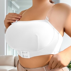 Da donna Plus Size <span class=keywords><strong>senza</strong></span> <span class=keywords><strong>spalline</strong></span> confortevoli reggiseni traspiranti tinta unita chiusura frontale sottile <span class=keywords><strong>senza</strong></span> fili biancheria <span class=keywords><strong>intima</strong></span> <span class=keywords><strong>senza</strong></span> cuciture di grandi dimensioni - Product Image 3