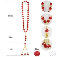 Perles de prière musulmane bleu marine 10MM avec entretoises en alliage plaqué or collier de perles en verre chapelet pour prière quotidienne de Religion