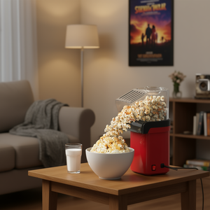 Máquina de palomitas de maíz de aire caliente de 1200W, 8 tazas, roja, mini, para uso doméstico con protección contra sobrecalentamiento - Product Image 2