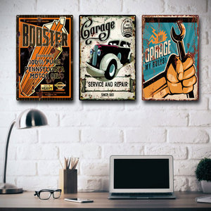 Insegne Decorative da Parete per Garage Auto da Corsa in Metallo Dorato Stile Vintage Super Moderno per Uomini, Targhe per Stazioni di Servizio - Product Image 6