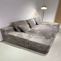 Canapé de sol modulaire Cloud Couc à assise extra profonde, faible MOQ, emballé sous vide pour l'expédition internationale