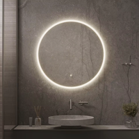 Jinghu moderne LED salle de bain rétroéclairé miroir IP44 ovale gradable luminosité bouton tactile Anti-buée hôtel meubles fournitures sanitaires