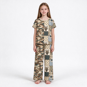 Tenues de Pâques personnalisées pour bébés filles et garçons, motif cerf et œufs camouflage, style sudiste, robes et barboteuses, vente en gros, pour frères et sœurs, en Spandex doux/Organique - Product Image 4
