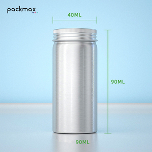 Boîte rectangulaire en aluminium 40*90mm 90ml pour vitamines, bonbons, suppléments - Qualité alimentaire, stockage de pilules, capsules, médicaments, avec bouchon à vis, vente en gros - Product Image 4
