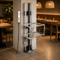 Otel Kullanımı 3m 4m Mini Servis Kaldırma Ekipmanı Dumbwaiter Restoran Servis Asansörü Mutfak