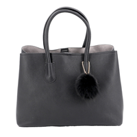 Sac à main pour femme MAY ZOO, couleur noire unie, fermeture à glissière, tendance toutes saisons, design logo, PU, polyester, voyage