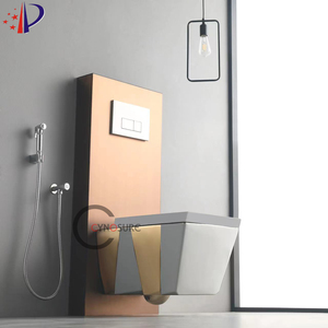 โถสุขภัณฑ์ติดผนังแบบไร้โครงเคลือบทองคำสไตล์ยุโรปสมัยใหม่สุดหรู - Product Image 3