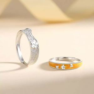 Romantic Maple Leaf <b>Couple</b> <b>Ring</b> for Wedding Jewelry Valentine's Day Gift Open Adjustable <b>Ring</b> - Product Image 3
