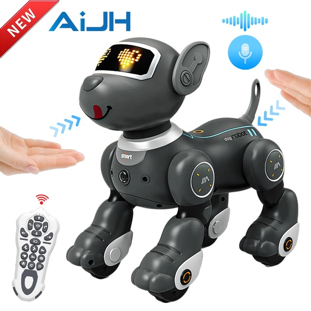 AiJH Rc Stunt Robot Dog Perro Inteligente Walking Dancing Remote Control Robot Pet Ai Programming Smart Rc Robot Toys