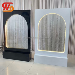 Smooth High Quality Wedding Waterfall Arch White Metal Welcome Sign <b>Backdrop</b> With White Light - Product Image 1