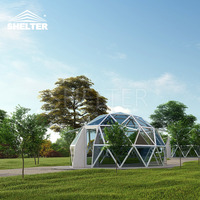 5m 20m Préfabriqué Autonome Cadre En Aluminium Verre Incurvé Solaires Maisons 4 Saisons Dôme Sunroom À Vendre