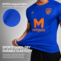 En stock, uniforme de football en jacquard à rayures fines, vente en gros, logo personnalisé, maillot de football à manches raglan, maillot de football pour l'entraînement et les matchs