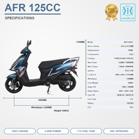 Scooter à essence 125CC, cyclomoteur, moto, 5,2 kW, refroidissement par air forcé, ECU CDI, roues de 12 pouces, frein à disque avant, réservoir de carburant AFR 7,7 L