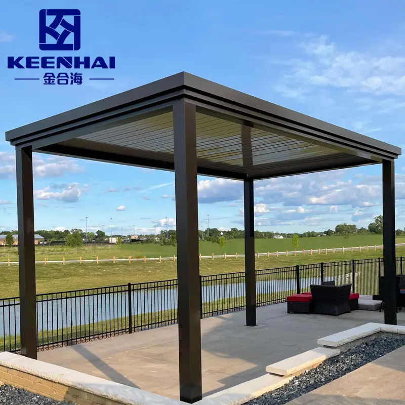 Pérgola retráctil de aluminio para terraza al aire libre, cubierta de patio con arco y cenadores, fácil de montar para uso en el jardín