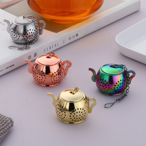<span class=keywords><strong>Infuseur</strong></span> à thé créatif et mignon en forme de théière en acier inoxydable pour cuisine et bureau, avec filtre à thé en maille - Product Image 6