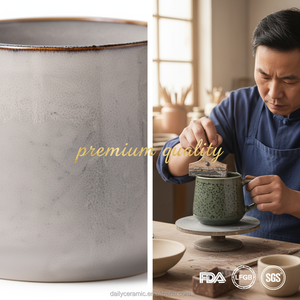 ชุดแก้วกาแฟเซรามิกเคลือบรีแอกทีฟ Lilin Daily พร้อมโลโก้สั่งทำ สำหรับใช้ในสำนักงานและที่บ้าน - Product Image 6