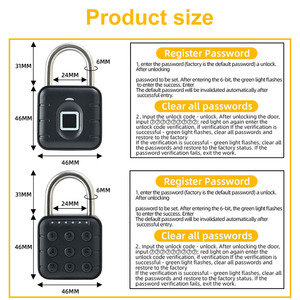 Mini <span class=keywords><strong>cadenas</strong></span> électronique <span class=keywords><strong>à</strong></span> combinaison en alliage de zinc et acier inoxydable, étanche IP65, type D, pour armoire, casier, porte, serrure <span class=keywords><strong>à</strong></span> <span class=keywords><strong>code</strong></span> - Product Image 3