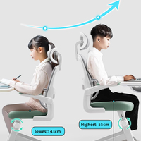 Chaise d'apprentissage ergonomique intelligente et portable en plastique de haute qualité pour enfants, avec hauteur de siège réglable et anti-cyphose, idéale pour la maison
