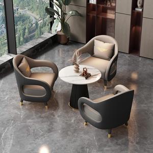 ชุดเก้าอี้โรงแรม หนังสีส้ม ดีไซน์ทันสมัย สำหรับพื้นที่ต้อนรับในล็อบบี้ ใช้ภายในอาคาร บรรจุโฟมอย่างดี ทนทาน - Product Image 2