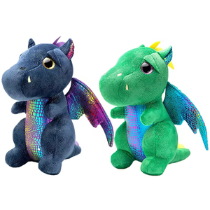 Peluche Drago Blu Viola con Ali, Piccolo Drago Volante, Bambola per Bambini, Conforter 100% Poliestere - Product Image 2