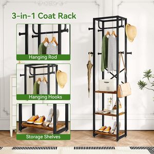 Home Simple <b>Clothes</b> <b>Rack</b> Large Capacity <b>Clothes</b> Storage Shelf Small Solid Wood Floor Standing <b>Clothes</b> <b>Rack</b> - Product Image 3