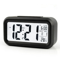 Horloge de table numérique à affichage LED avec alarme, horloge de table électronique avec calendrier, horloge de table LCD