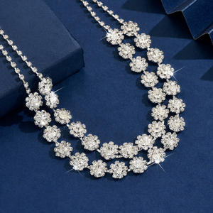 European American Full Rhine stone Mehr schicht ige geometrische Damen halsband Halskette Trendy Buddhist High-End-Legierung kette - Product Image 3