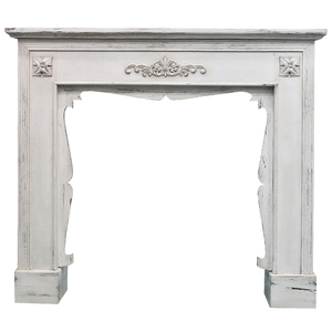 Luckywind Home Decor French Style Rustic Indoor Decorative Fireplace Surround Distressed White Wood <strong>Mantel</strong> <strong>Shelf</strong> Manufacturer - Product Image 2