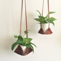 Penyangga Pot Tanaman Gantung Dinding Kulit, Wadah Bunga, Penutup Pot Tanaman, Hammock