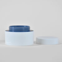 Pot de crème cosmétique vide en plastique PP à paroi unique de 30g 50g, blanc, rose, bleu, lotion pour le corps et le visage