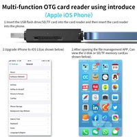 Lecteur de carte Lightning/USB/Type-C 3-en-1 avec USB 3.0 5Gbps,SD/TF2.0, pour téléphone USB C, iPad Macbook Pro/Air/Mini Mac Laptop