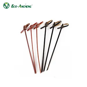 Party Decorative Food Picks Red Black Green Bamboo Knot Skewers