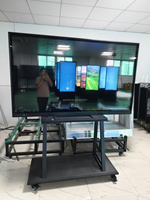 Papan tulis putih interaktif 4K 40 titik sentuh PC rapat mengajar 65 inci Panel LCD aluminium Aloi bingkai dapat dipasang di dinding