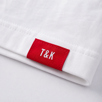 Étiquette de vêtement brodée sur mesure en tissu écologique, option logo coupé droit, motif damassé pour sacs, robes, chaussures