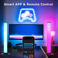Lot de 2 lumières d'ambiance de jeu LED RGB intelligentes contrôlées par application et télécommande avec synchronisation musicale pour la décoration d'appartement