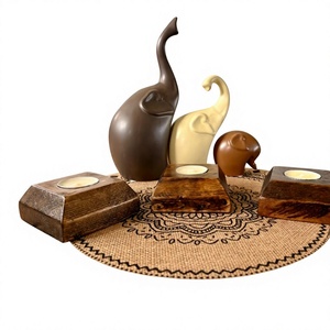 Wooden Yin Yang Rectangle <b>Tea</b> Light Holder Handmade Durable Eco Friendly Candle <b>Stand</b> for Home Decoration and Christmas - Product Image 5