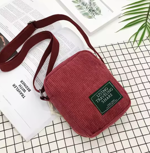 Petit sac à bandoulière en toile pour femme, petit sac à bandoulière en velours, pour clés, téléphone, sac à bandoulière rose - Product Image 3