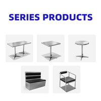 Ensemble table et chaises de salle à manger de style industriel SEM, canapé en acier inoxydable pour les salons de thé ou les restaurants