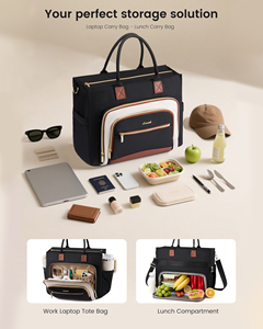 Sac à déjeuner LOVEVOOK <span class=keywords><strong>pour</strong></span> femmes, 3 en 1, sac de travail de bureau avec compartiment isotherme <span class=keywords><strong>pour</strong></span> le déjeuner, sac <span class=keywords><strong>pour</strong></span> ordinateur portable de 17,3 pouces <span class=keywords><strong>pour</strong></span> femmes - Product Image 3